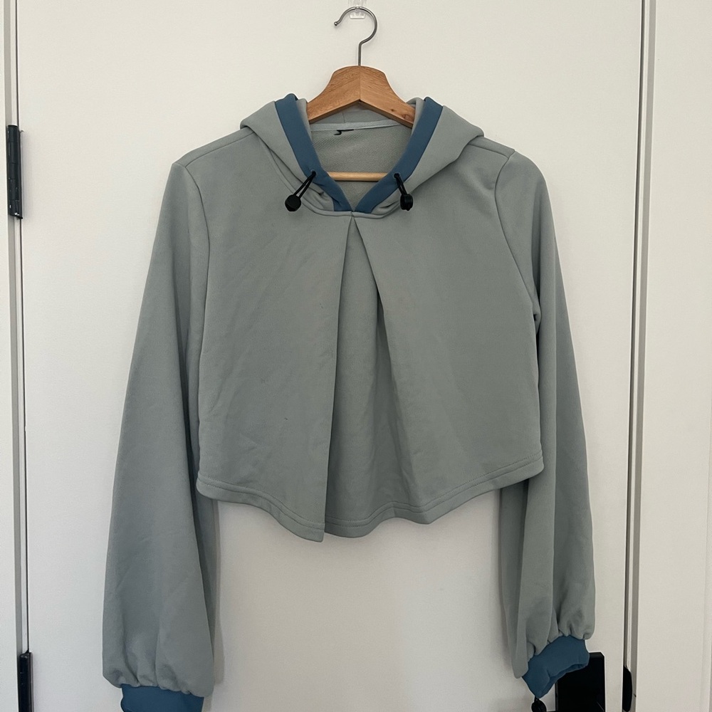 Women's cropped Blue Hoodie
